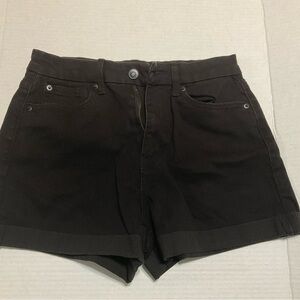 No Boundaries Black Denim Shorts Cuffed Stretch Pockets Women's Juniors Size 9